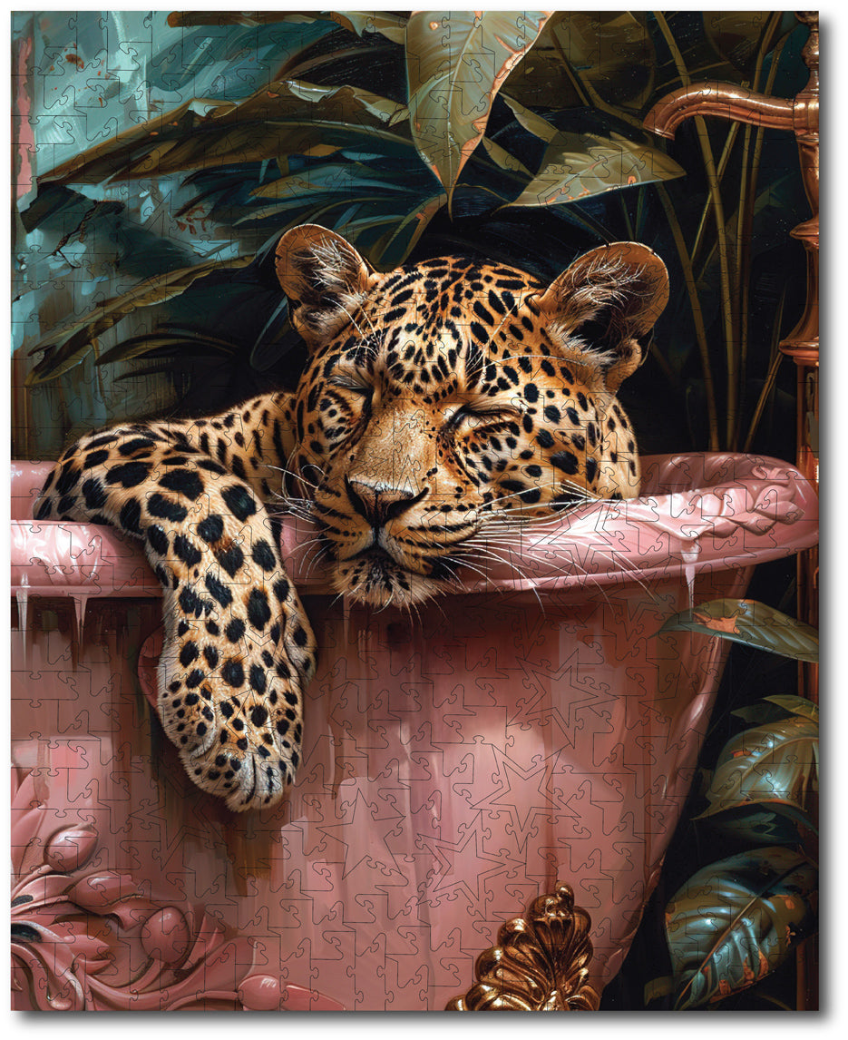 Starz Puzzles: Momart "Leopard Sleeping In Bathtub"
