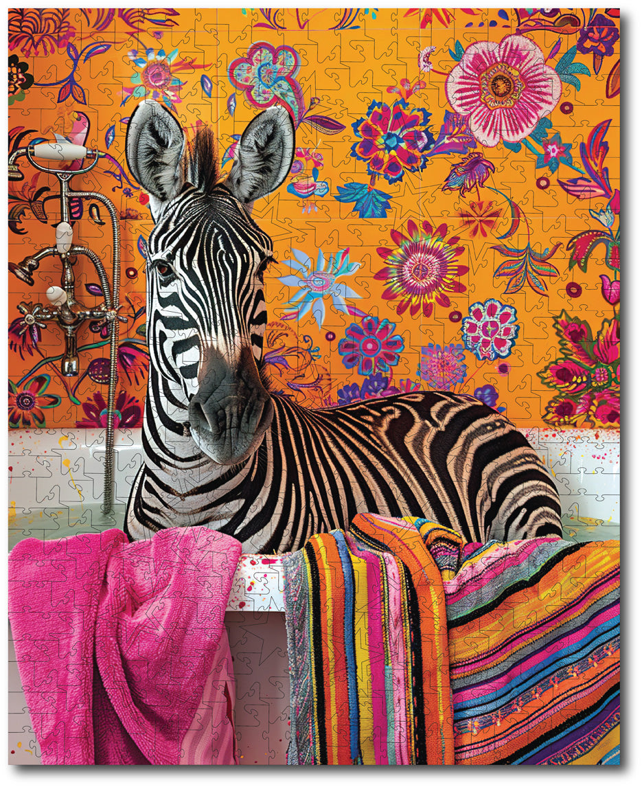 Starz Puzzles: Momart "Zebra In Bath With Colored Towel"